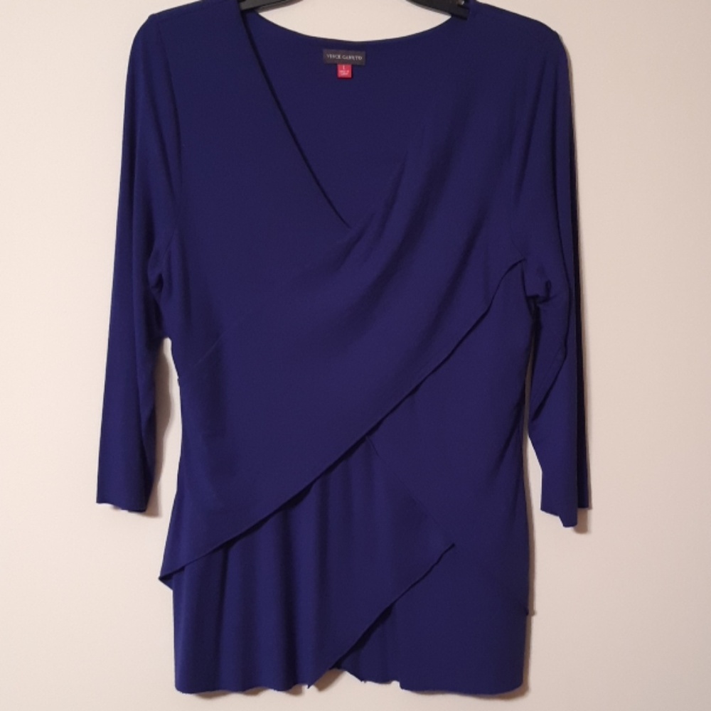 Vince Camuto blue layered top size L
